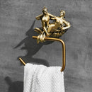 GobekUsa Bronze Towel Rack: Wall Mounted Brush Towel Ring for Romantic Series Shower Room