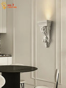 GobekUsa Cream Resin Wall Lamp LED E27 for Classical Living Spaces