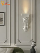 GobekUsa Cream Resin Wall Lamp LED E27 for Classical Living Spaces