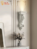 GobekUsa Cream Resin Wall Lamp LED E27 for Classical Living Spaces