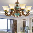 Classical resin chandelier bronze & turquoise living room light by Decorbites