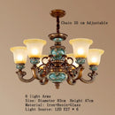 Classical resin chandelier bronze & turquoise living room light by Decorbites