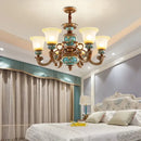 Classical resin chandelier bronze & turquoise living room light by Decorbites