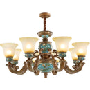 Classical resin chandelier bronze & turquoise living room light by Decorbites