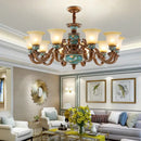 Classical resin chandelier bronze & turquoise living room light by Decorbites