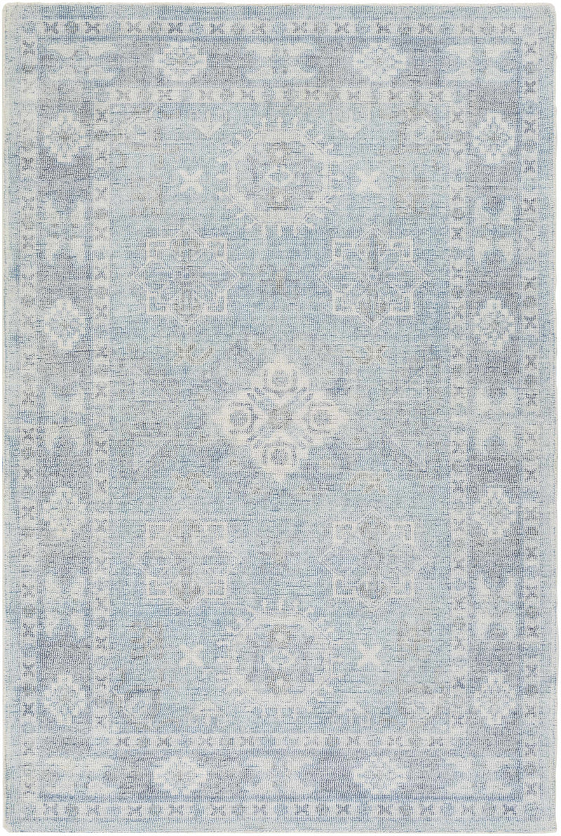 Calderbank Sky Blue Wool-Blend Area Rug