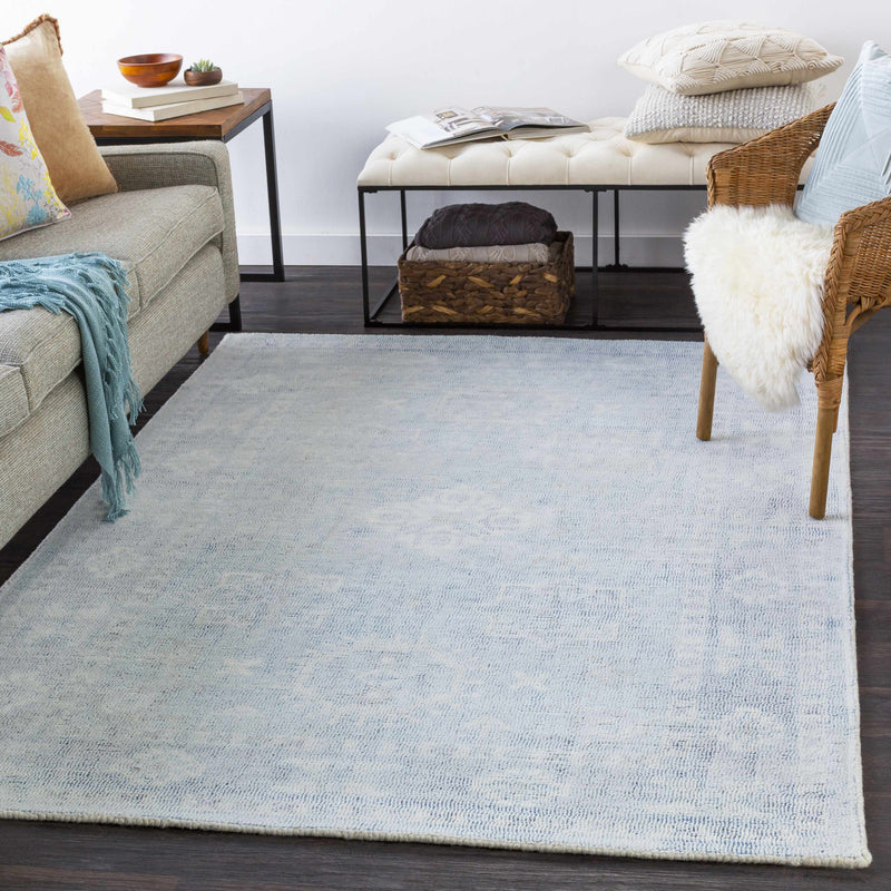 Calderbank Sky Blue Wool-Blend Area Rug