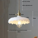 GobekUsa Amber Glass Walnut Wood LED Pendant Lamp with Copper Knob Switch