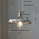 GobekUsa Amber Glass Walnut Wood LED Pendant Lamp with Copper Knob Switch