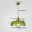 GobekUsa Amber Glass Walnut Wood LED Pendant Lamp with Copper Knob Switch