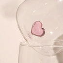 Clear and blue heart tumbler mug kitchen glassware gift by Decorbites