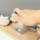 Clear and gray garlic grinding grater cutter kitchen tool by Decorbites