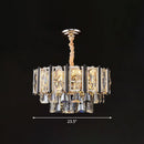GobekUsa Clear Beveled Crystal Modern Layered Chandelier - Elegant Suspension Lighting for Living Rooms
