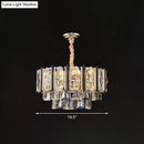 GobekUsa Clear Beveled Crystal Modern Layered Chandelier - Elegant Suspension Lighting for Living Rooms