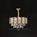GobekUsa Clear Beveled Crystal Modern Layered Chandelier - Elegant Suspension Lighting for Living Rooms