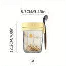 Clear borosilicate drinking glasses set kitchen yogurt jars with lid by Decorbites