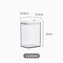 Clear bulk hermetic food storage containers with white lids kitchen by Decorbites