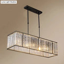 GobekUsa Clear Crystal Island Pendant Light - Minimalistic Rectangular Design, 4 Heads - Ideal for Living Room Ceiling