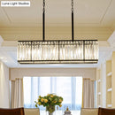 GobekUsa Clear Crystal Island Pendant Light with 5 Bulbs for Modern Dining Rooms