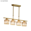 GobekUsa Clear Crystal Pendant Island Light - Elegant Hanging Fixture for Dining Room