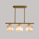 GobekUsa Clear Crystal Pendant Island Light - Elegant Hanging Fixture for Dining Room