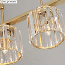 GobekUsa Clear Crystal Pendant Island Light - Elegant Hanging Fixture for Dining Room