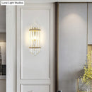 GobekUsa Clear Crystal Pipe Flush Wall Sconce - Mid Century 1 Light for Living Room