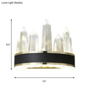 GobekUsa Clear Cut Crystal LED Wall Sconce in Black- Contemporary Wall Mount Lighting for Sitting Room