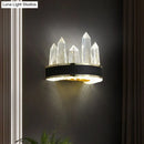 GobekUsa Clear Cut Crystal LED Wall Sconce in Black- Contemporary Wall Mount Lighting for Sitting Room