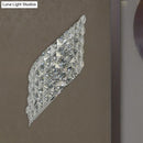 GobekUsa Clear Cut Crystal Sconce with Twisted Leaf Design and 4 Bulbs - Minimalistic Wall Mounted Lamp for Corners