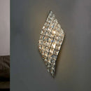 GobekUsa Clear Cut Crystal Sconce with Twisted Leaf Design and 4 Bulbs - Minimalistic Wall Mounted Lamp for Corners