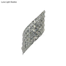 GobekUsa Clear Cut Crystal Sconce with Twisted Leaf Design and 4 Bulbs - Minimalistic Wall Mounted Lamp for Corners