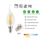 Clear dimmable led filament candle bulbs silver base dining room by Decorbites