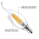 Clear dimmable led filament candle bulbs silver base dining room by Decorbites