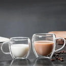 Clear double wall high borosilicate glass mug dining room coffee cup by Decorbites