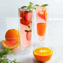 GobekUsa Double Wall Stemless Champagne Glasses Set for Wedding - 6Pcs