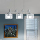 GobekUsa Clear Glass 3-Bulb Island Lighting Fixture: Traditional White Hanging Light Kit with Birds - Perfect for Dining Room" 

Note: The revised title focuses on the essential components while keeping it concise.
