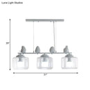 GobekUsa Clear Glass 3-Bulb Island Lighting Fixture: Traditional White Hanging Light Kit with Birds - Perfect for Dining Room" 

Note: The revised title focuses on the essential components while keeping it concise.
