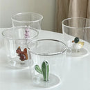 Clear glass cactus cup dining room drinkware by Decorbites
