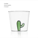 Clear glass cactus cup dining room drinkware by Decorbites