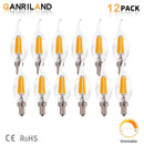 Clear glass candelabra dimmable chandelier led bulbs dining room 12-pack by Decorbites