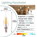 Clear glass candelabra dimmable chandelier led bulbs dining room 12-pack by Decorbites