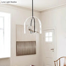 GobekUsa Clear Glass Cylinder Ceiling Light for Modern Living Room