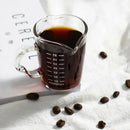 Clear glass espresso measuring cup with handle kitchen scale milk jug by Decorbites