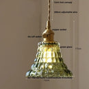 GobekUsa Acrylic LED Pendant Light: Copper Walnut Wood Flower Hang Lamp