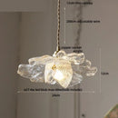 GobekUsa Acrylic LED Pendant Light: Copper Walnut Wood Flower Hang Lamp
