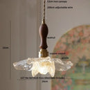 GobekUsa Acrylic LED Pendant Light: Copper Walnut Wood Flower Hang Lamp