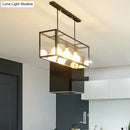 GobekUsa Clear Glass Hanging Pendant Industrial Kitchen Island Light - 3-Light Rectangle Design in White