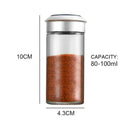 Clear glass rotating spice jar set – kitchen seasoning bottles by Decorbites