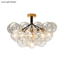 GobekUsa Clear Glass Semi Flush Ceiling Light with Contemporary Bubble Design for Foyer and Corridor Illumination